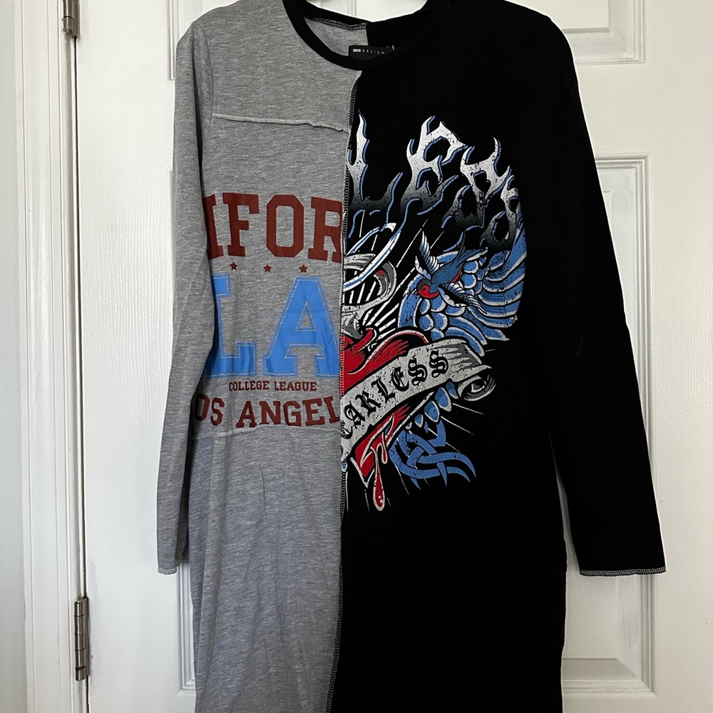 BNWOT ASOS Metal/Athletic T-shirt Dress